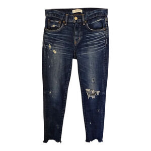 Moussy Vintage Jeans Womens 25 Blue Glendale Skinny Cropped Distressed Grunge